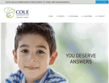 Tablet Screenshot of colediagnostics.com